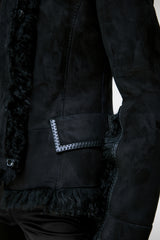 Rita - Schwarze Lammfelljacke