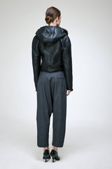 Ida - Schwarze Lammfelljacke