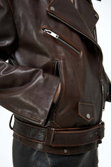 Alessia - Brown Leather Coat