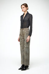 Lina - Beige Lederhose