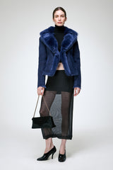Aurora - Blaue Lammfelljacke