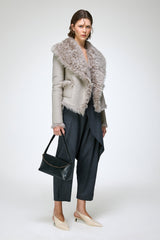 Filipa - Graue Lammfelljacke