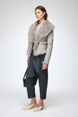 Filipa - Graue Lammfelljacke