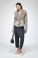 Filipa - Graue Lammfelljacke