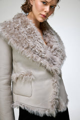 Filipa - Graue Lammfelljacke
