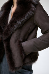 Aurora - Braune Lammfelljacke