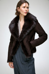 Aurora - Braune Lammfelljacke