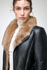 Vittoria - Dunkelbraune Lammfelljacke