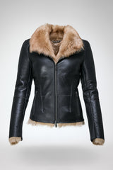 Vittoria - Dunkelbraune Lammfelljacke