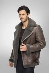 VSP - Charlie - Warm Grey Shearling Coat
