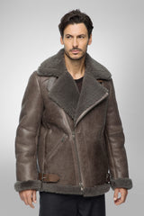 VSP - Charlie - Warm Grey Shearling Coat