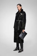V S P - Gabrielle - Black Shearling Coat