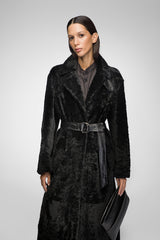 V S P - Gabrielle - Black Shearling Coat