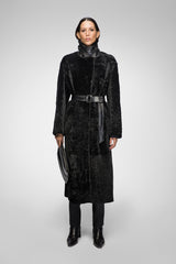 V S P - Gabrielle - Black Shearling Coat