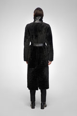 V S P - Gabrielle - Black Shearling Coat