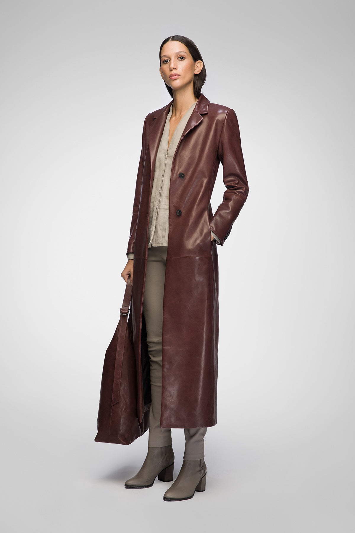 Echtleder Trenchcoat Hallhuber Trenchcoat Leder Trenchcoat Kurzer