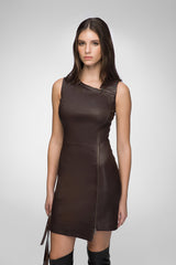 VSP - Melina - Bordeaux Leather Dress