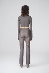 VSP - Agata - Grey Leather Top