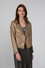 VSP - Ivy - Beige Leather Jacket