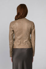 VSP - Ivy - Beige Leather Jacket