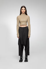 VSP - Agata - Dark Beige Leather Top