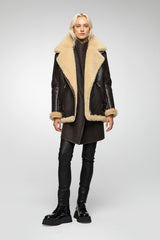 VSP - Vincente - Brown Beige Shearling Coat