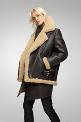 VSP - Vincente - Brown Beige Shearling Coat