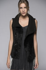 VSP - Black Shearling Vest