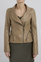 VSP - Claire - Beige Leather Jacket