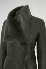 Grüne Lammfelljacke
