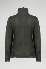 Grüne Lammfelljacke