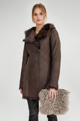 VSP - Brown Anthracite Shearling Coat