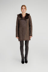VSP - Brown Anthracite Shearling Coat