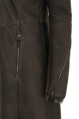 VSP - Brown Anthracite Shearling Coat