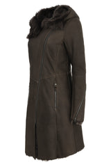 VSP - Brown Anthracite Shearling Coat