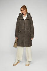 VSP - Adelyn - Grey Stone Shearling Coat