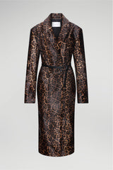 VSP - Margueritte - Brown Leopard Shearling Coat
