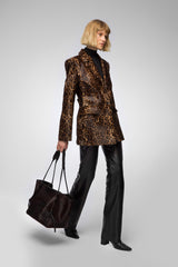 VSP - Oceane - Brown Leopard Leather Jacket