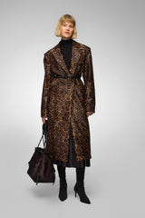 VSP - Margueritte - Brown Leopard Shearling Coat