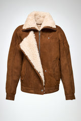 Sandie – Beigefarbene Lammfelljacke