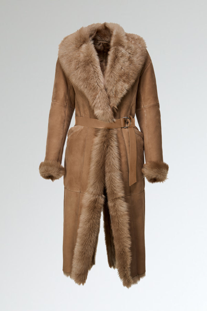 Rosanna - Sand Shearling Coat