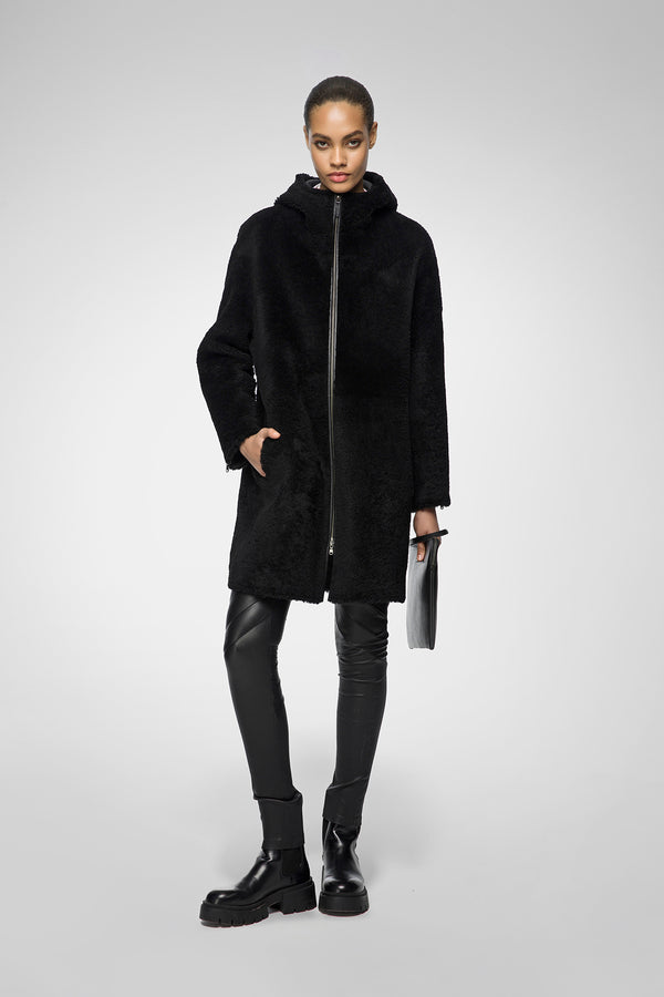 VSP - Cassia - Black Shearling Coat