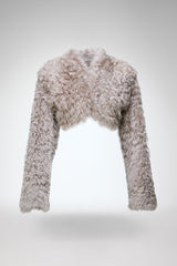 Ella - Graue Lammfelljacke