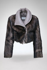 Ashley - Graue Lammfelljacke