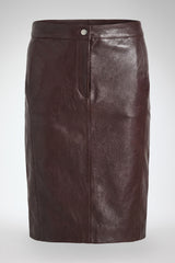 Mona – Dunkler Bordeauxroter Lederrock