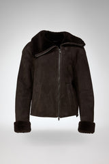 Pia - Dark Brown Shearling Jacket