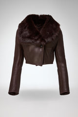Yva - Cherry Shearling Jacket
