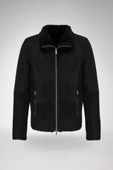Bastien - Black Suede Shearling Jacket