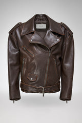 Alessia - Brown Leather Coat