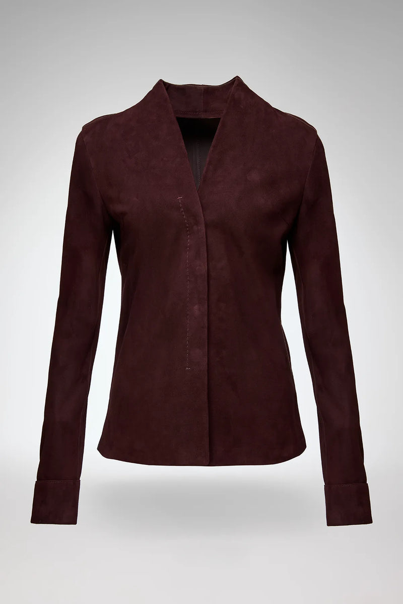VSP - Talia - Burgundy Leather Shirt